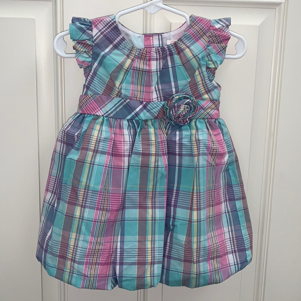 Chaps, 9-12m, Stunning Balloon Dress, Multiple Colors Blend Beautifully,